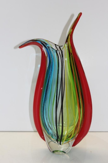 Gorgeous Artist-Made Colorful Glass Vase