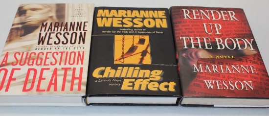 Three Signed Hardcover Novels by Marianne Wesson