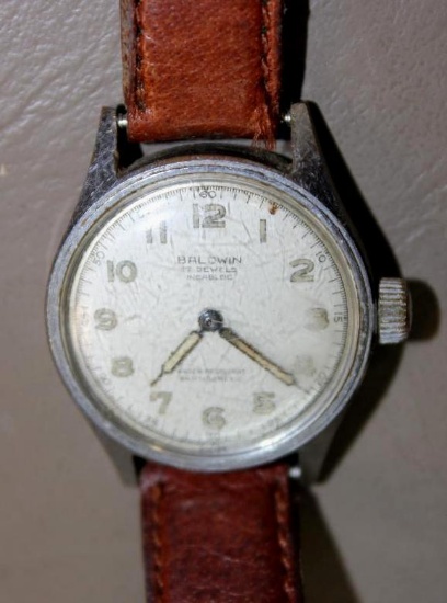 Military-Style Baldwin 17 Jewel Wrist Watch