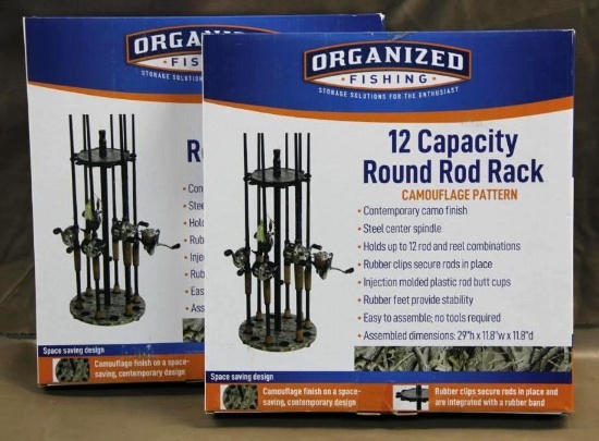 Two Organized Fishing 12 Capacity Fishing Rod Racks