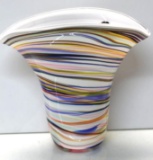 Excellent Hand Made Swirling Glass Vase Tagged Krosno Jozefina