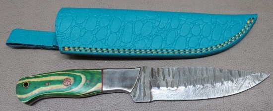 Damascus Pattern Full Tang Sheath Knife