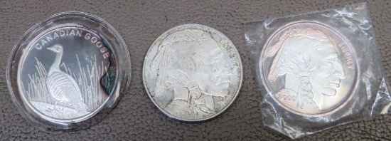 Three One Ounce Silver Rounds