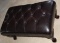 Faux Leather Ottoman with Wood Legs