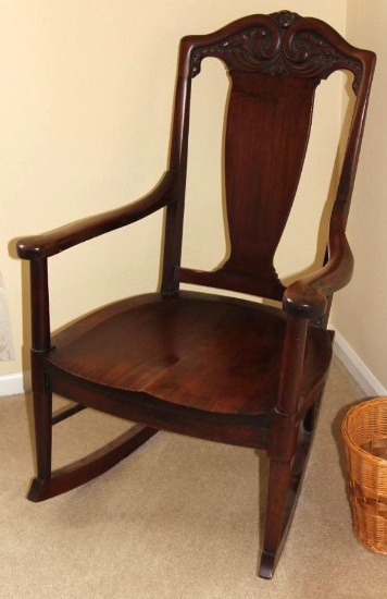 Beautiful Antique Wood Rocking Chair