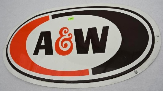A& W Oval Metal Sign
