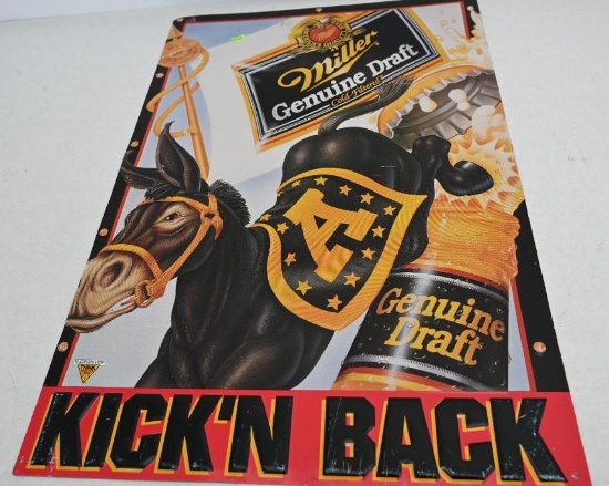 Miller Genuine Draft Kick N Back Metal Sign