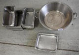 Fourteen Stainless steel containers & a 22x6