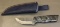 Custom Damascus Pattern Hunting Knife in Sheath