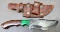 Damascus Pattern Saw back Blade Heavy Camp or Survival Knife