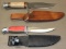 Two Wood-Handle Fixed-Blade Sheath Knives