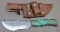 Damascus Pattern Saw back Blade Heavy Camp or Survival Knife