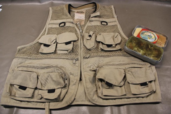 Fly Fishing Vest and Flies in Weber Fly Vault