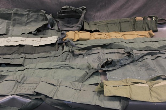 13 Military Bandoleers and Canteen Bag