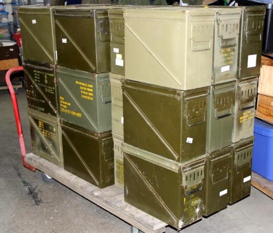 Three 20mm Rocket Box Ammo Cans