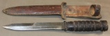 WWII Modified Fight Knife with Leather Sheath