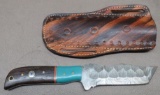 Custom Damascus Patter Tanto Style Tactical Knife