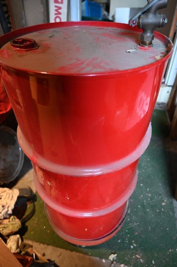 18x18x33" Red Barrel with Casters