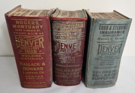 Three Antique Denver Directories