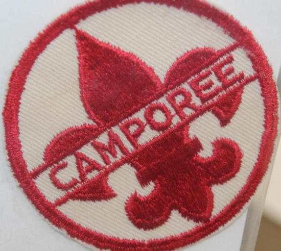 BSA Camporee Red on White Twill Patch 1955 or Later