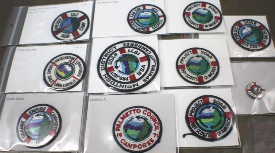 10 Patches and 1 Pin for BSA Project Soar and Camps