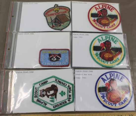 Six Alpine Scout Camp, Greater NY Patches in Differing Styles