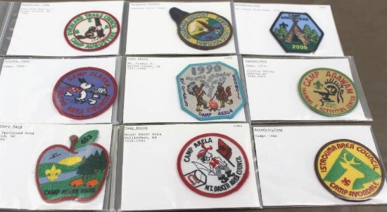 9 BSA Camp Patches for A-Name Camps