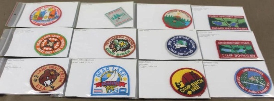 12 BSA Camp Patches for B-Named Camps