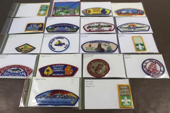 18 BSA Patches for Michigan and Wisconsin Councils