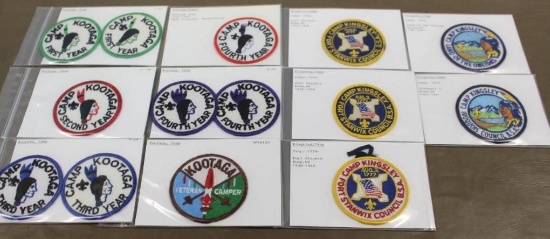 9 Kootaga Camp Patches and 5 Camp Kingsley Patches