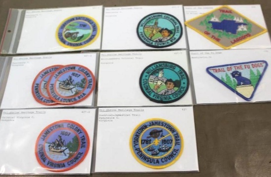 7 Tri-Shrine Heritage Trails BSA Patches and 2 More