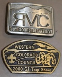 Two Colorado BSA Belt Buckles