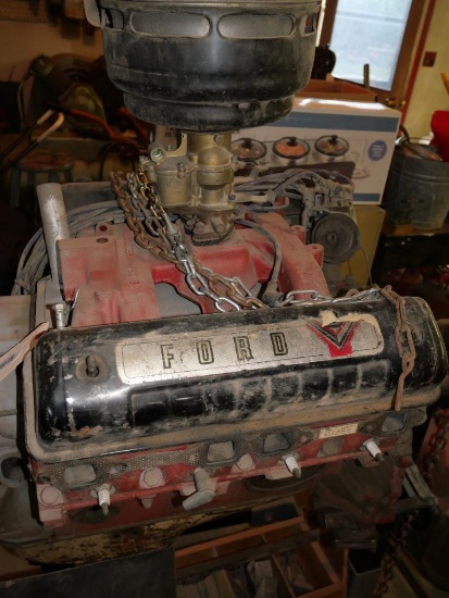 1950's Ford Engine with Stand