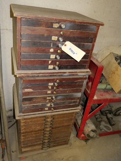 Three Antique Boxes Loaded with Letter Sets