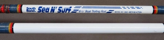 Two South Bend Sea and Surf 1 Piece Boat Trolling Fishing Rods