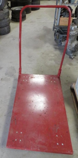 Red Metal Rolling Shop Cart