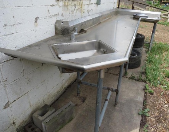 Stainless Steel Commercial L Shaped Splash Sink