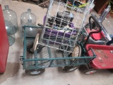 Green Garden Cart and Leaf Bag Cart