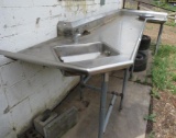 Stainless Steel Commercial L Shaped Splash Sink