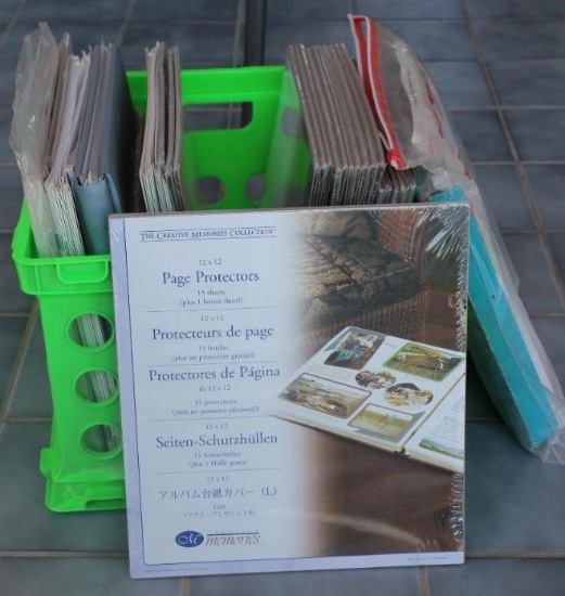 Crate Full of Packs of Page Protectors and More