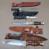 Four Fixed Blade Knives