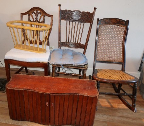 Wooden Cabinet with 3 Chairs