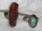 Pair of Unmarked Handmade Indigenous-Style Silver Rings