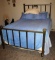 Full Size Brass Bed with Mattress and Bedding