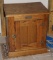 Matching Pair of Wood White Clad Brand Cabinets with Interior Shelves