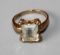 10K Gold Ring with Clear Cut Stone Setting