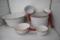 Six Vintage Red & White Graniteware Pieces