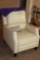 Stylish Ivory Faux Leather Reclining Chair