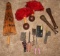 Mixed Anique Marcell Irons, Razors, Musical Items, and Bamboo Umbrella