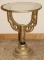 Unique Side Pedestal Table made from Repurposed Metal